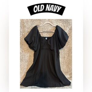 NWT OLD NAVY Fit and Flare Puff Sleeve Seer Sucker All day Mini Dress XL